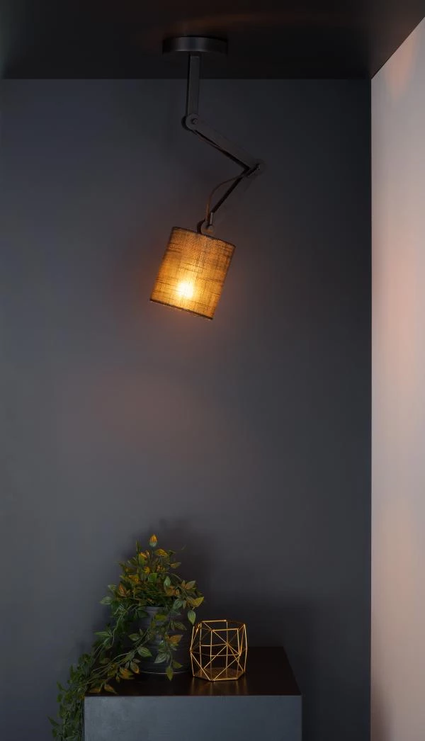 Lucide TAMPA - Plafonnière - Ø 12 cm - 1xE27 - Zwart - sfeer 1